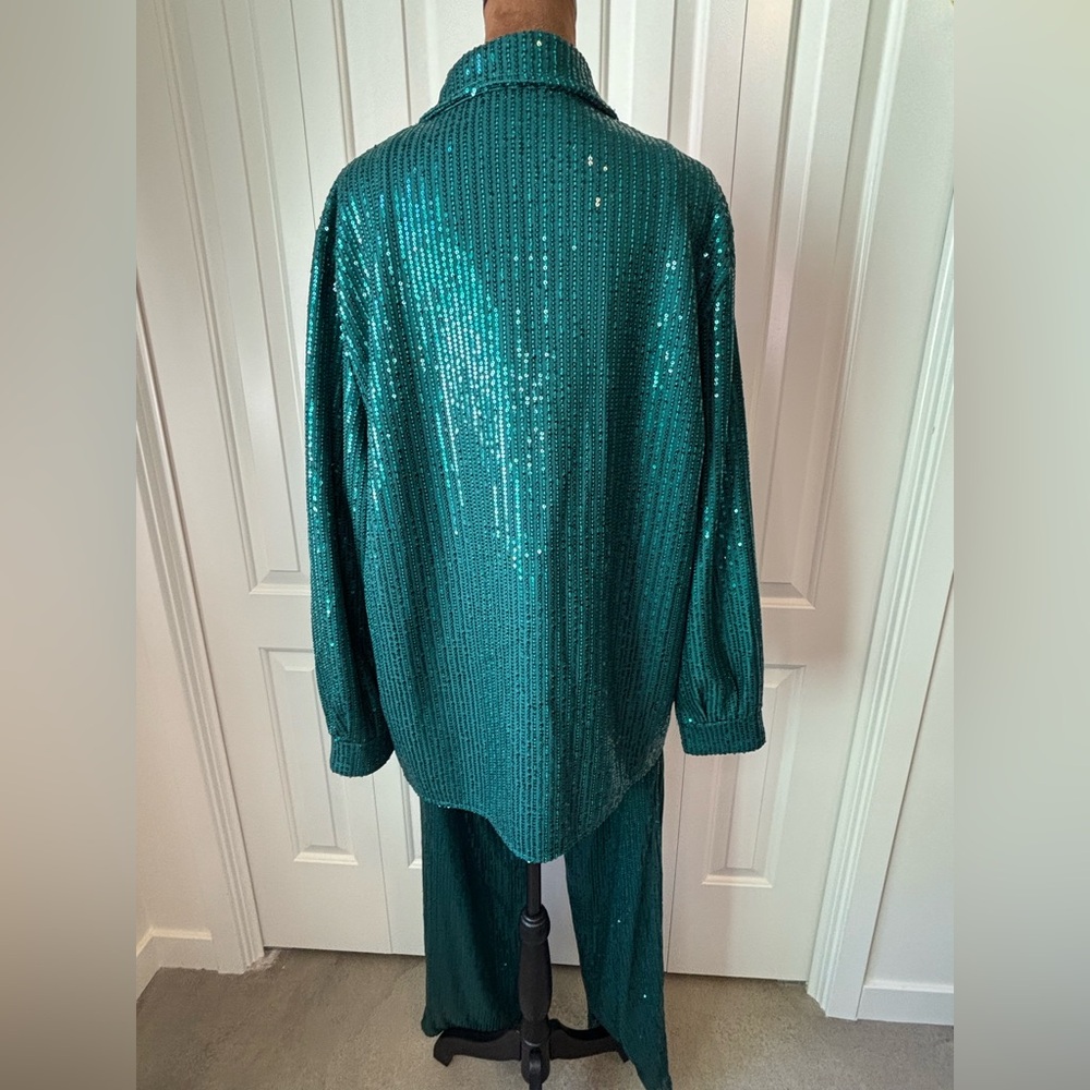 Sequin Green Pantsuit - image 7